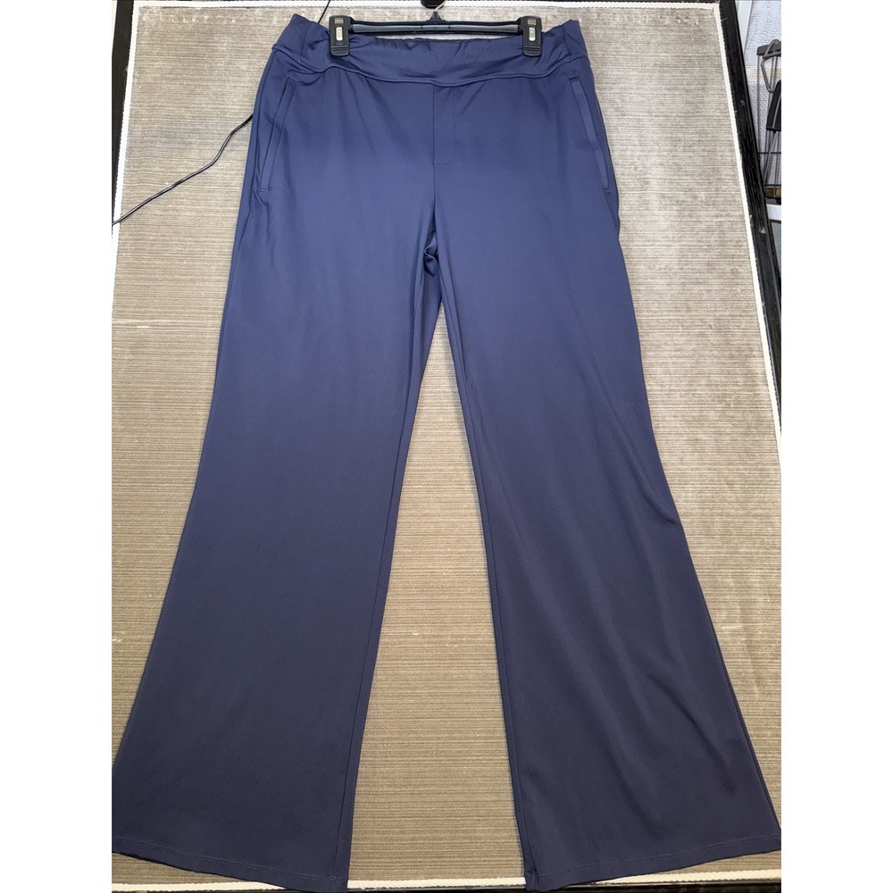 Halara Flex Stretch Mid Rise Side Zipper Pocket Flare Pant Midnight Blue XL Tall